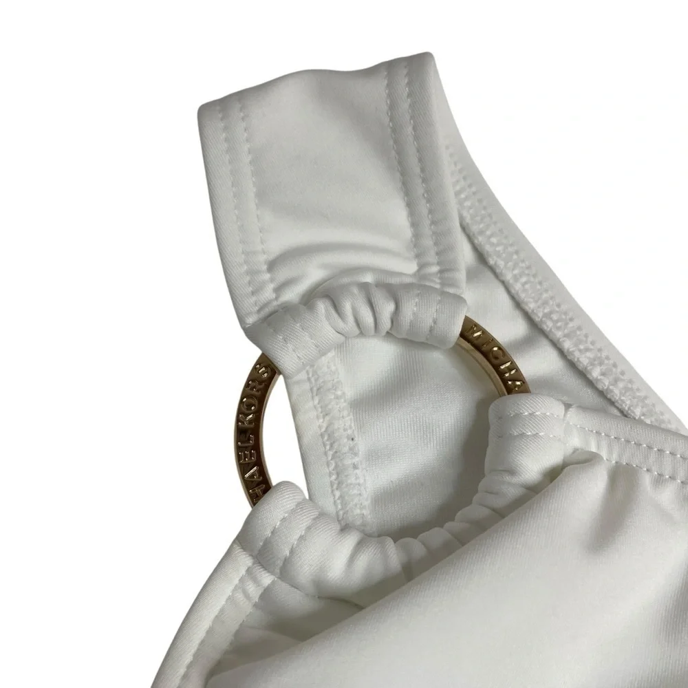 MICHAEL Michael Kors One Shoulder Underwire One Piece Swimsuit White Size 6 New